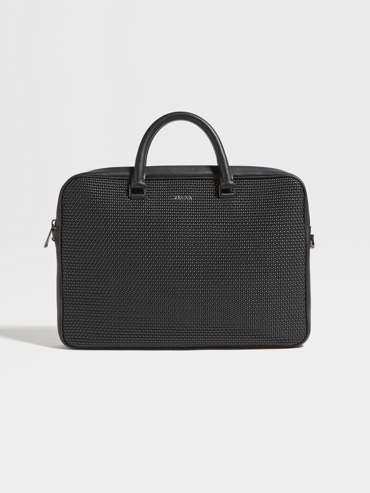 Borsa Business Edgy PELLETESSUTA™ e Pelle Liscia Nera